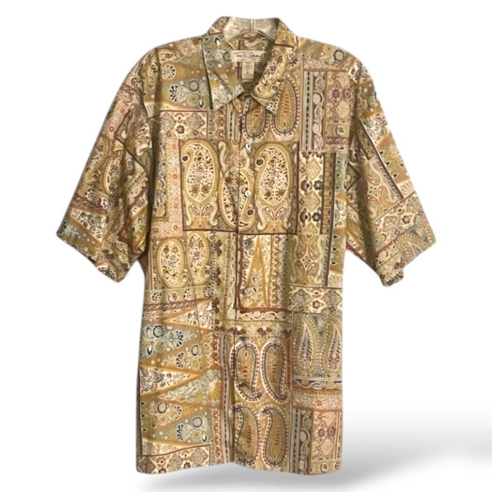 Tori Richard Paisley Cotton Cabana Resortwear Buffet Cruisewear Hawaiian Shirt